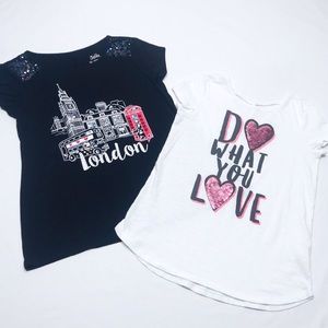 Justice Bundle of 2 Girls Size 12 Tops w/ Sequins